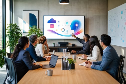 Modern Office Collaboration with SharePoint and AI Presentation