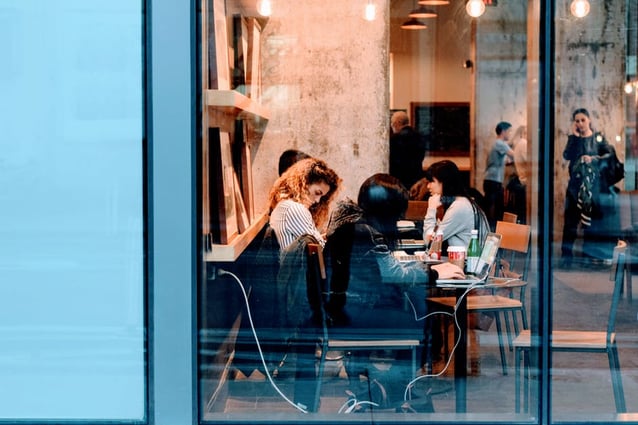 Employees getting work done remotely, anywhere OneDrive Access, with Laptops and Mobile Devices.